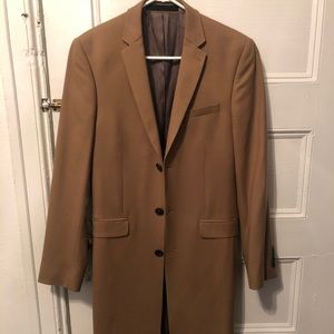 Topman Wool Overcoat Tan size Small